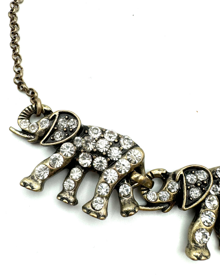 Elephant Rhinestone Necklace