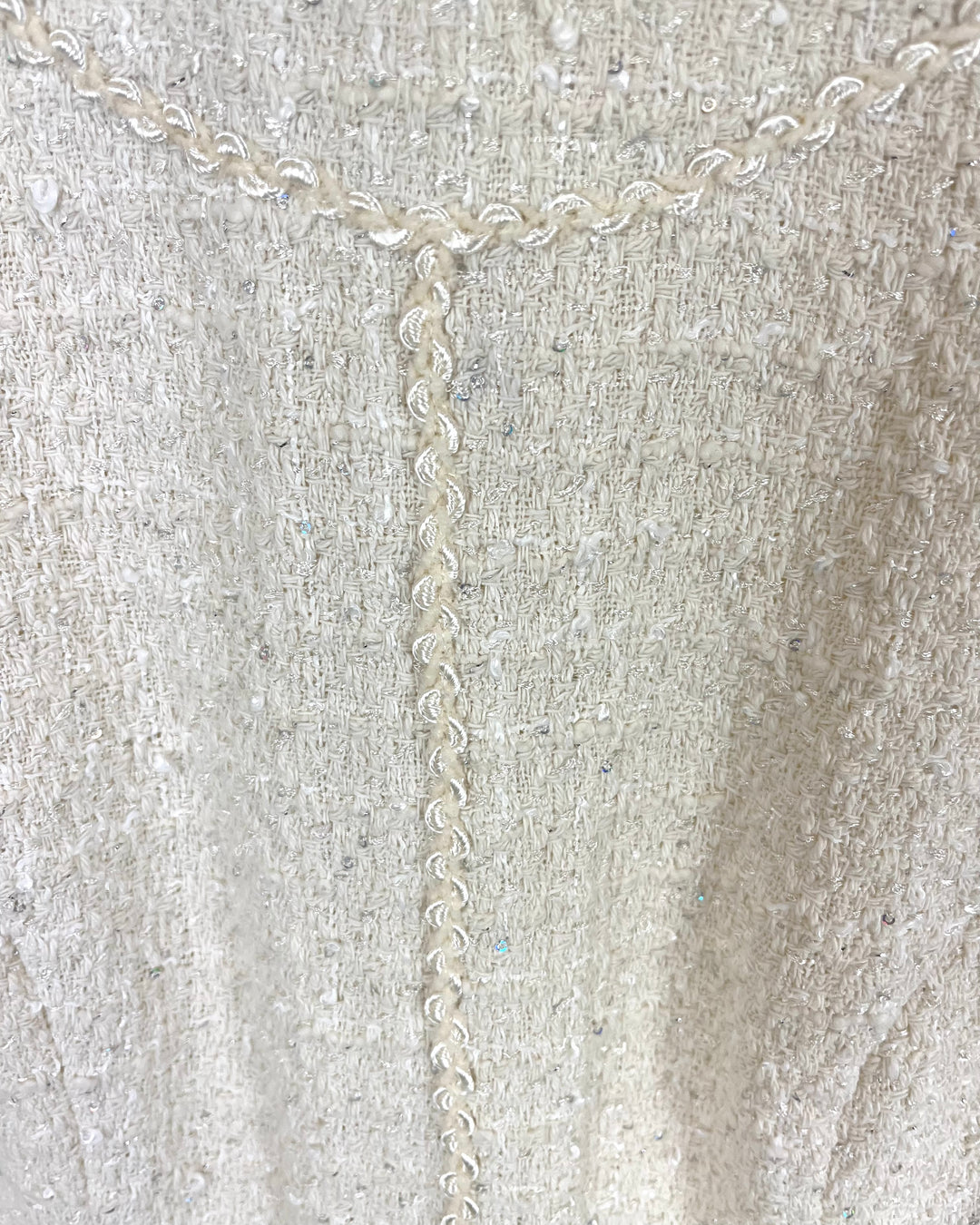 Pearl White Tweed Mini Dress - Size 4