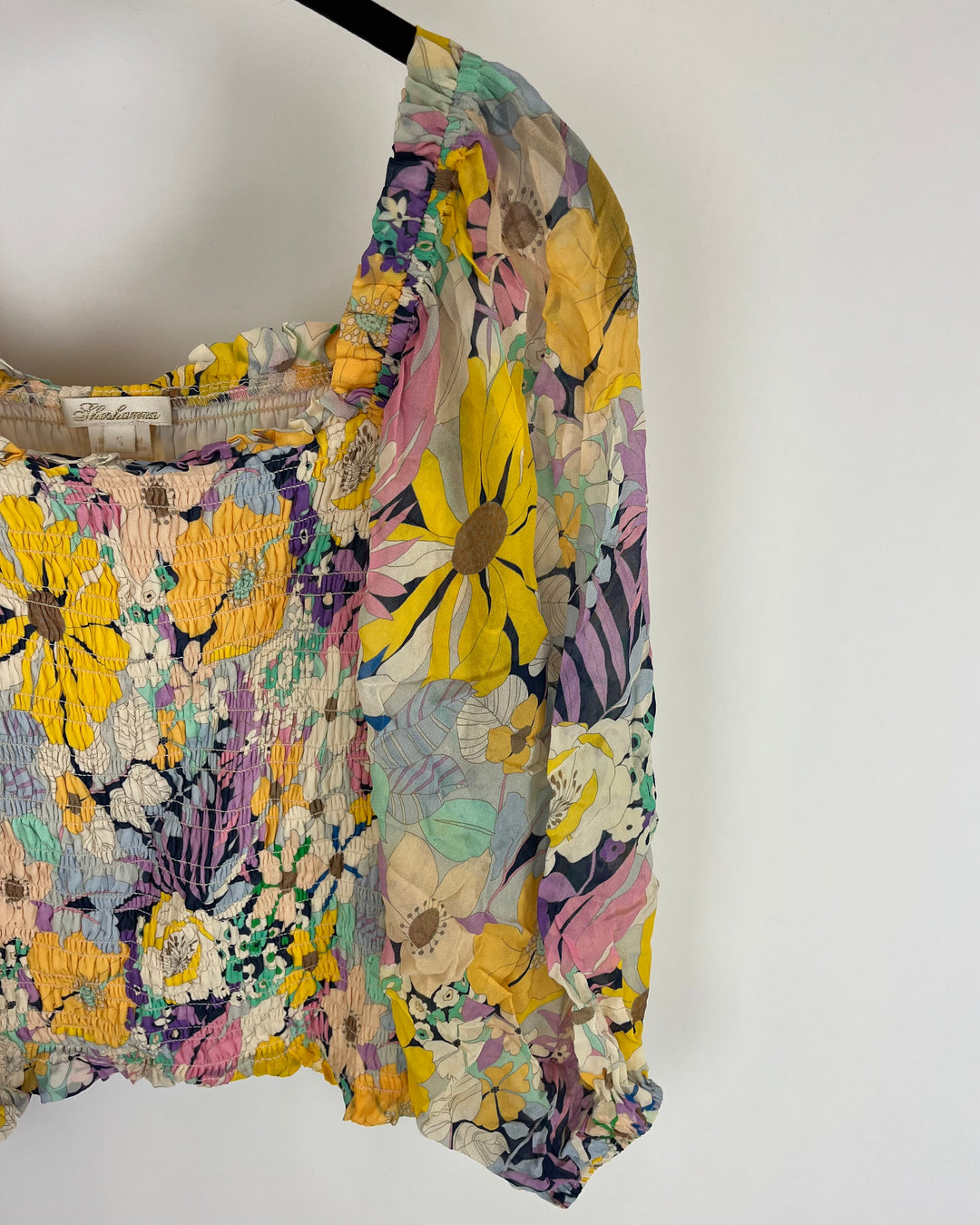 Yellow Smocked Floral Blouse - Size 4/6