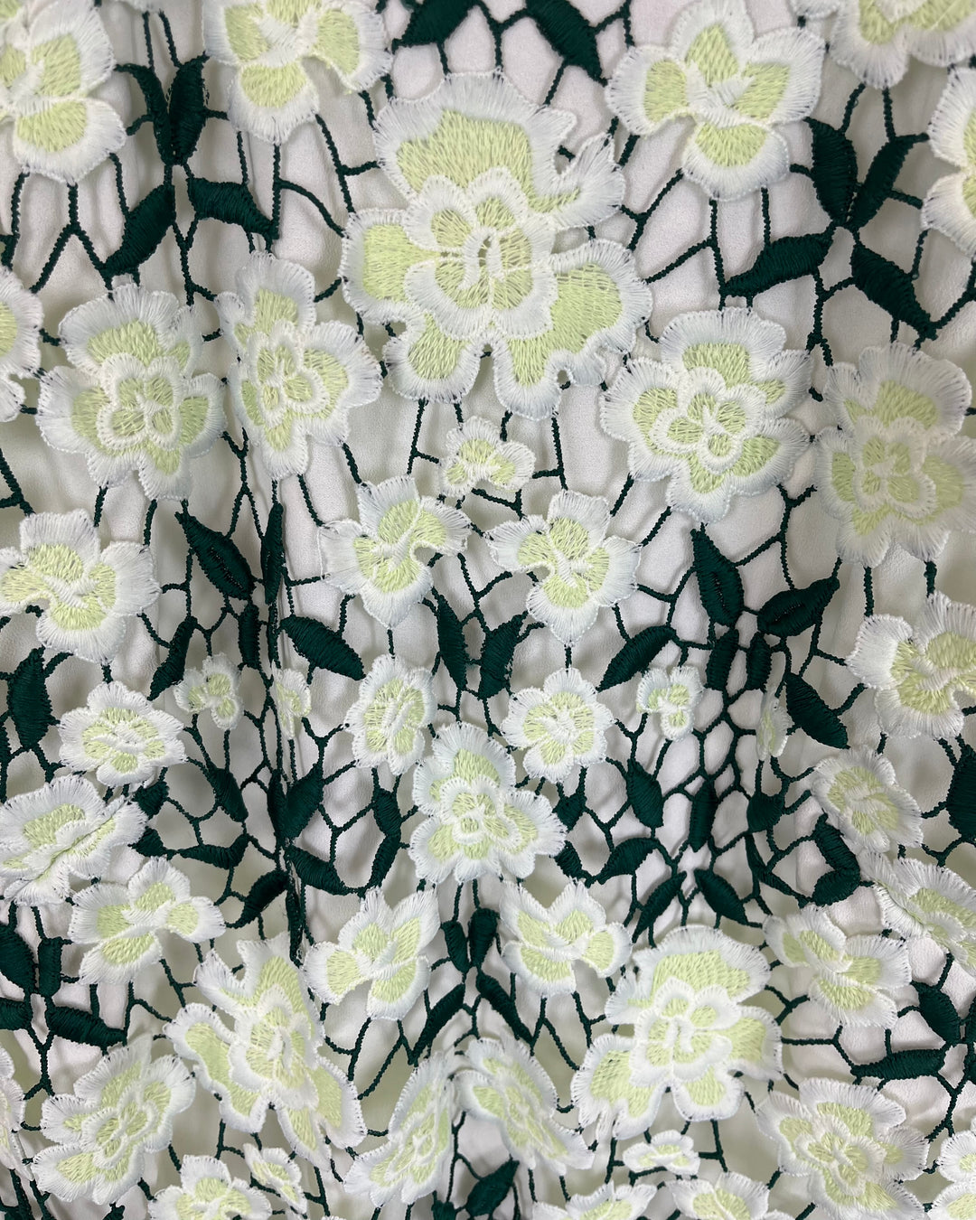 Green and White Floral Lace Dress - Size 6/8