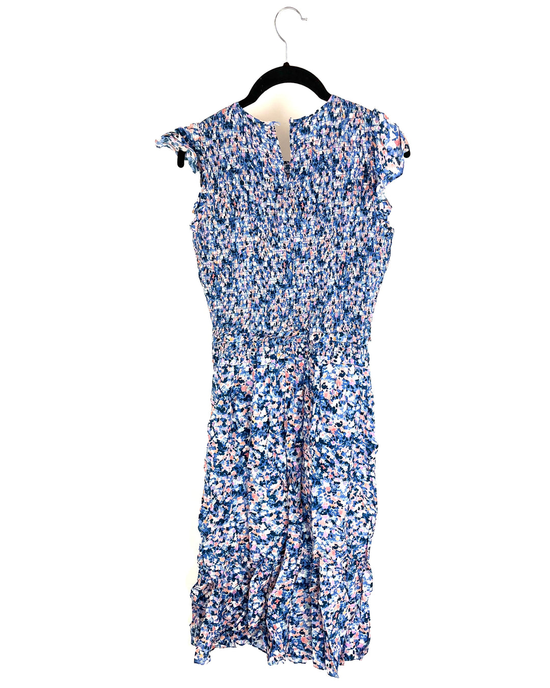 Blue Floral Midi Dress - Size 4