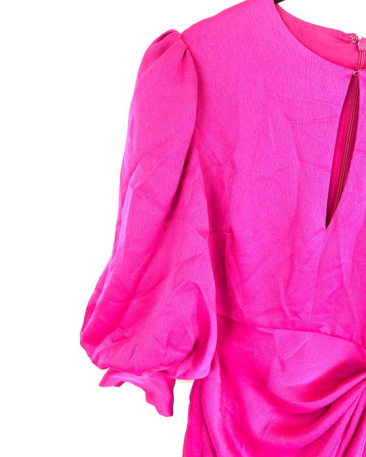 Magenta Puff Sleeve Dress - Size 4/6