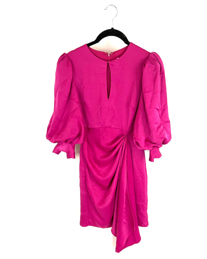 Magenta Puff Sleeve Dress - Size 4/6