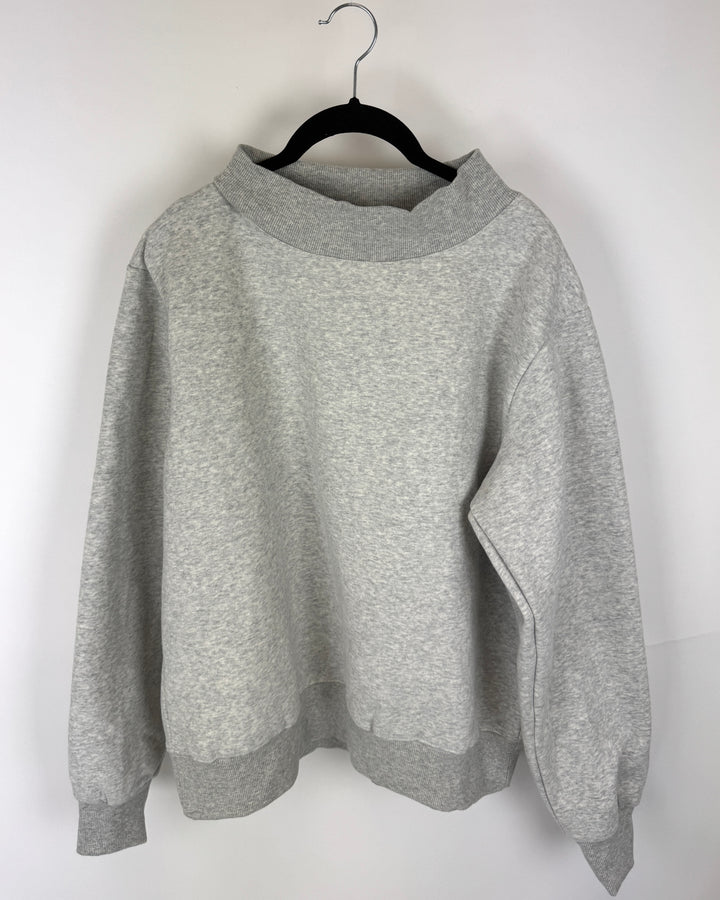 Muted Gray Mock Neck Sweatshirt - Large/Extra Large