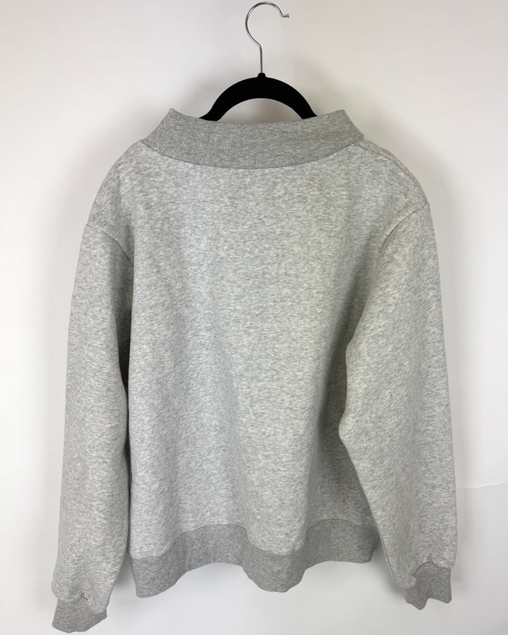 Muted Gray Mock Neck Sweatshirt - Large/Extra Large