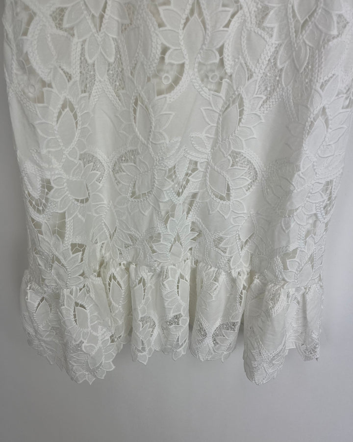 White Floral Lace Dress - Size 4