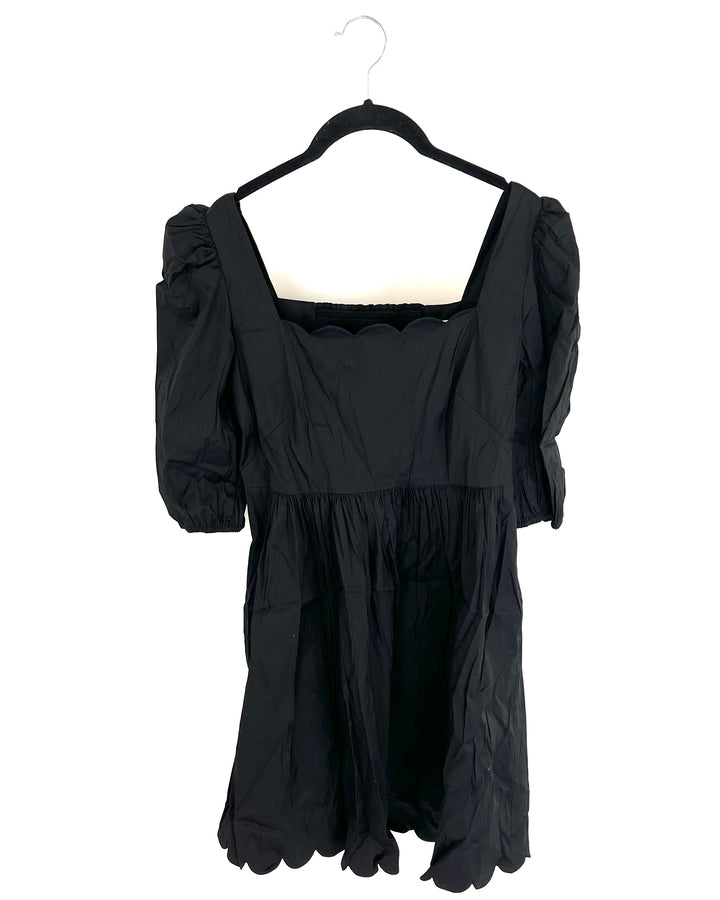 Black Scalloped Neckline Dress - Size 6