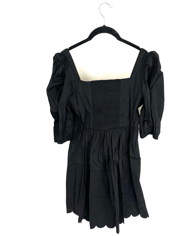 Black Scalloped Neckline Dress - Size 6