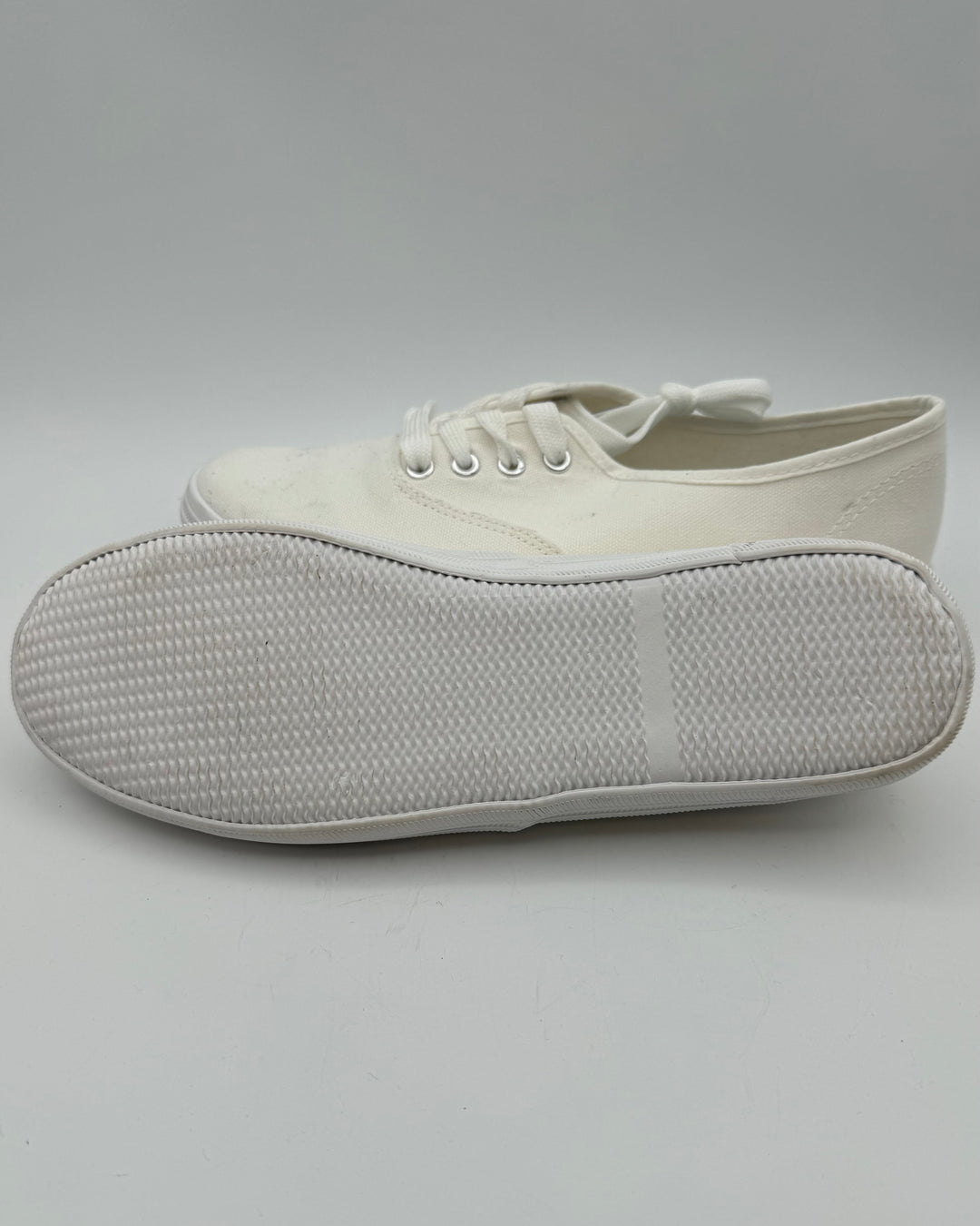 White Lace Up Sneakers - Size 10