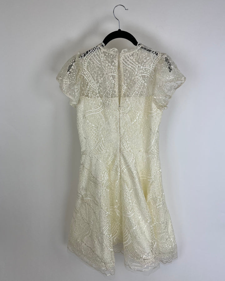 Ivory Lace Tea Dress - Size 4