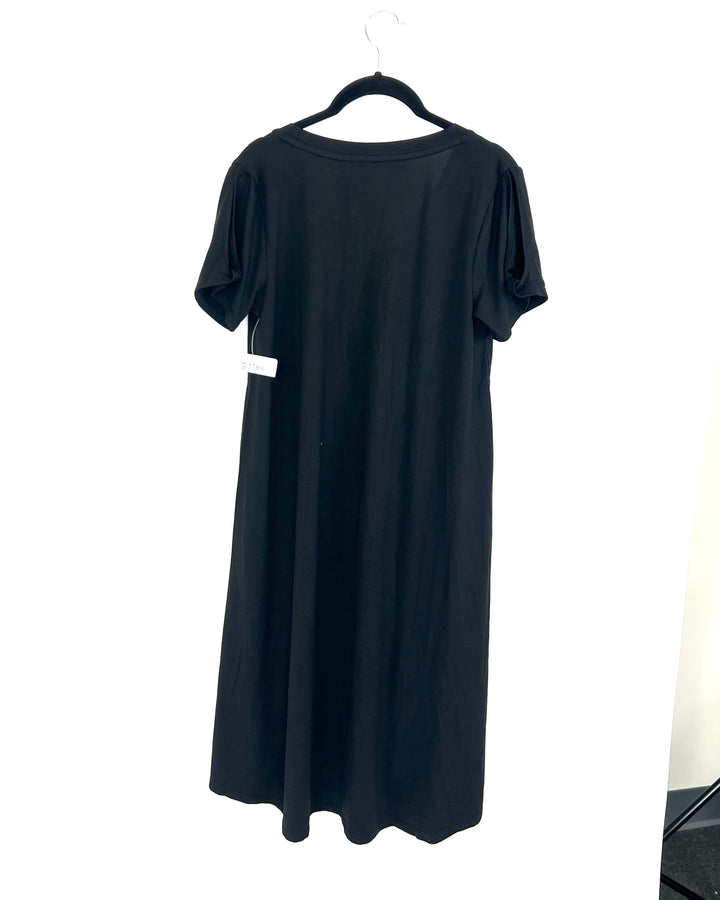 Black Cold Shoulder Lounge Dress - Size 4/6