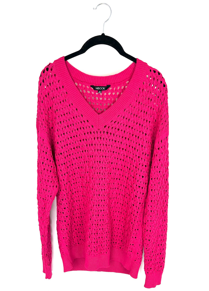 Hot Pink Knit Sweater - Size 6/8