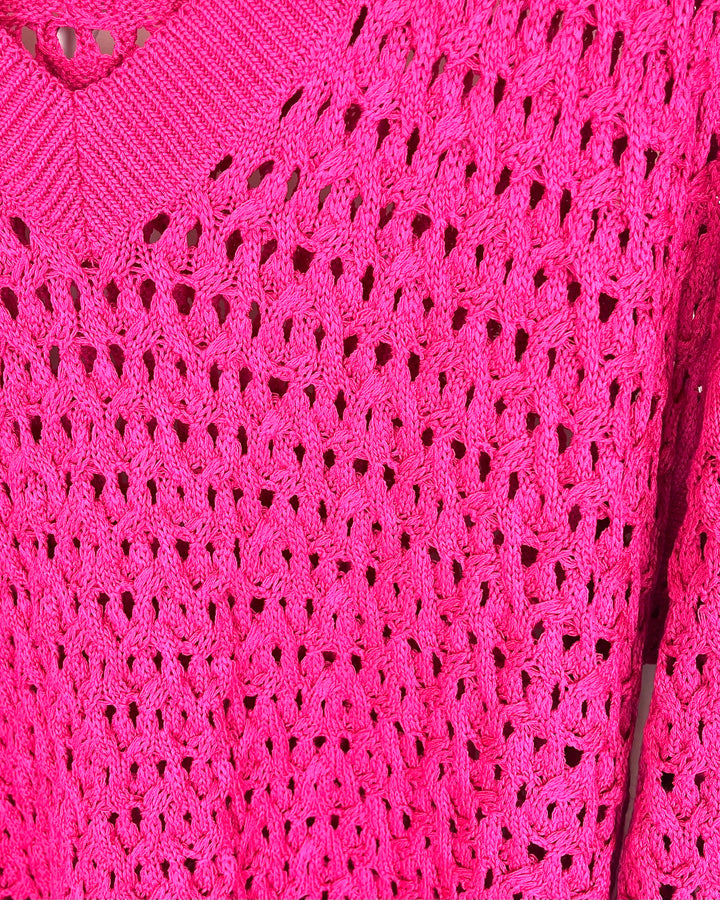 Hot Pink Knit Sweater - Size 6/8