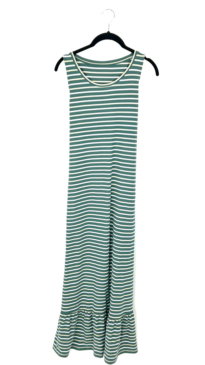 Green Striped Tank Top Dress - Size 4/6