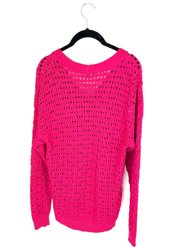 Hot Pink Knit Sweater - Size 6/8