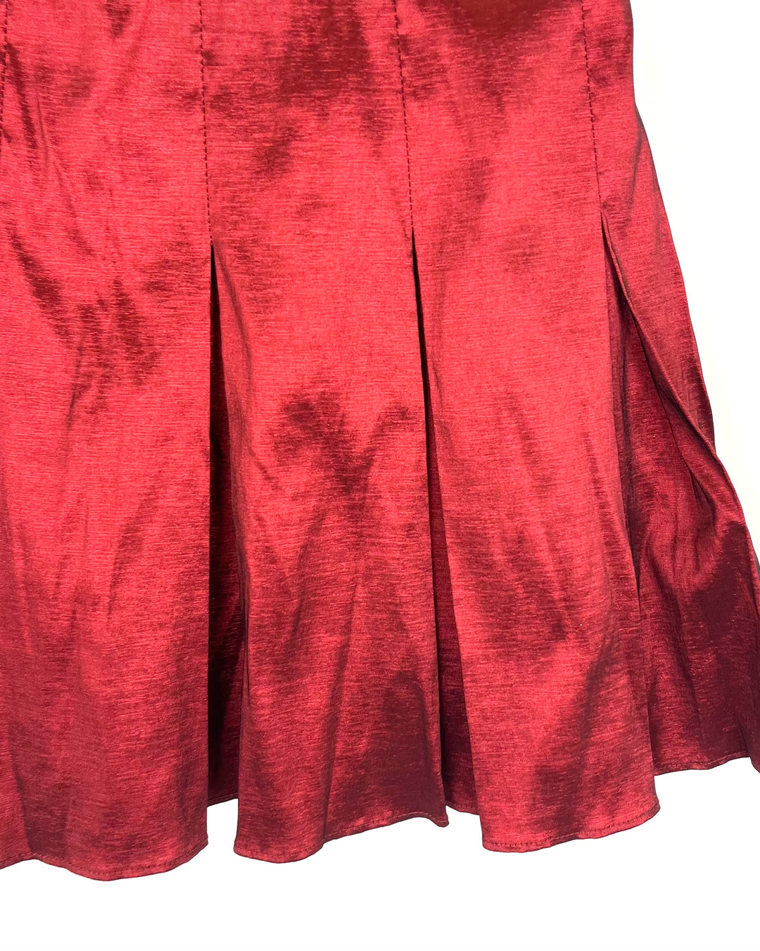 Metallic Red Pleated Mini Skort - Size 2/4