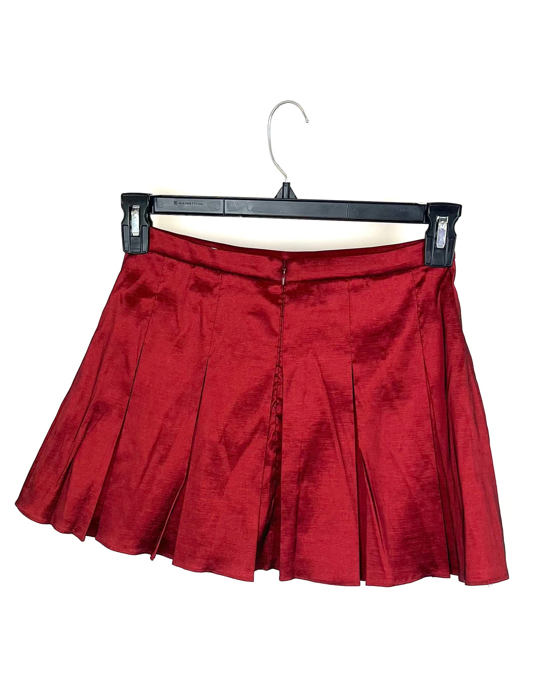 Metallic Red Pleated Mini Skort - Size 2/4