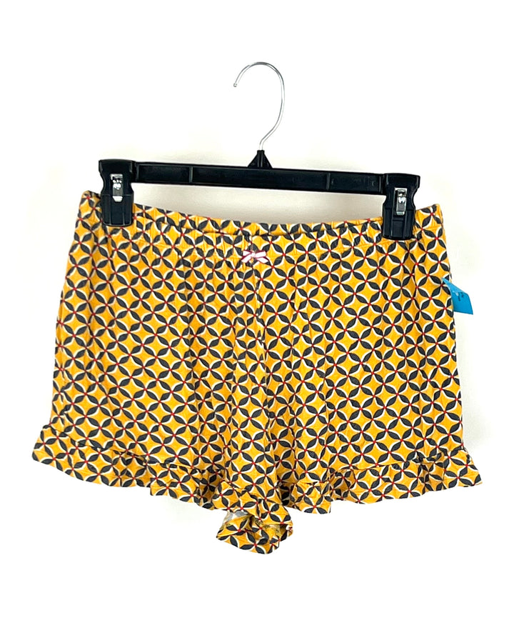 Yellow Abstract Lounge Shorts - Size 0/2