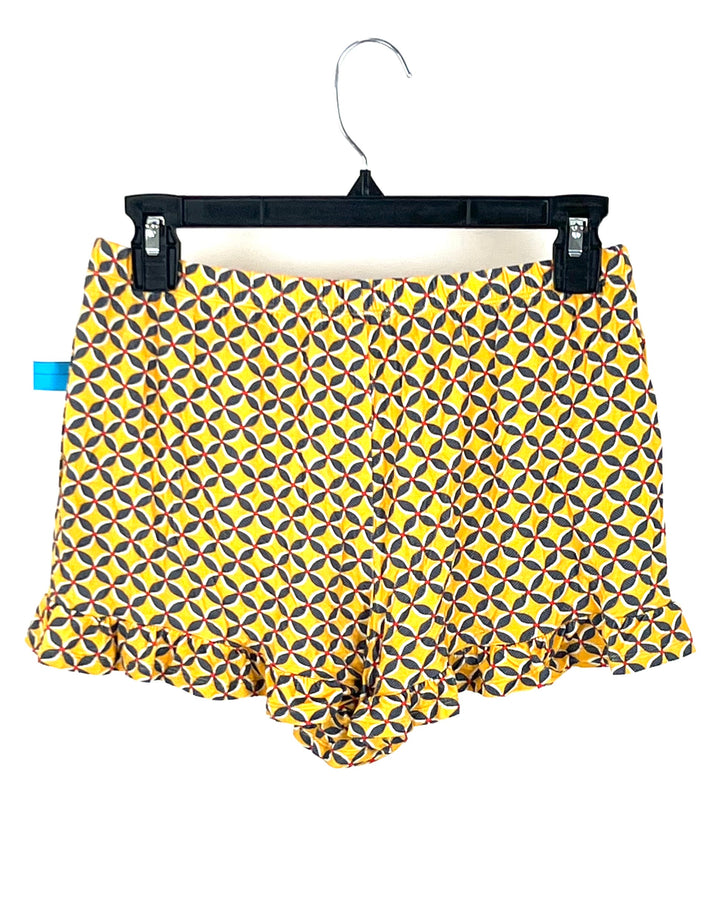 Yellow Abstract Lounge Shorts - Size 0/2