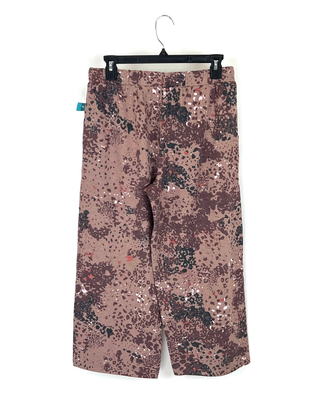 Brown Animal Print Cropped Lounge Pants - Size 4