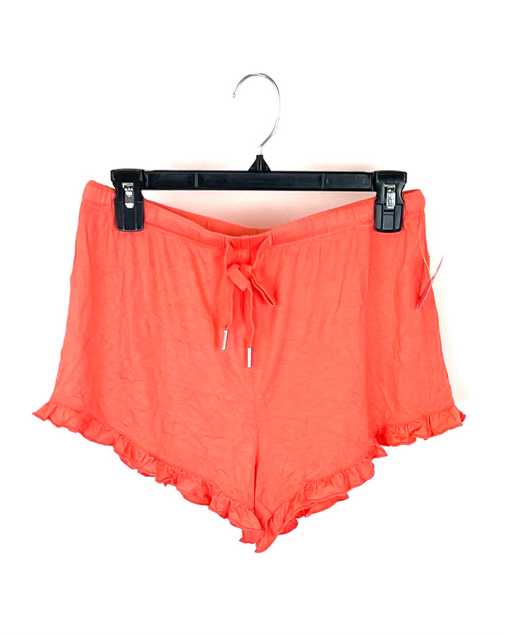 Coral Ruffle Lounge Shorts - Size 0/2