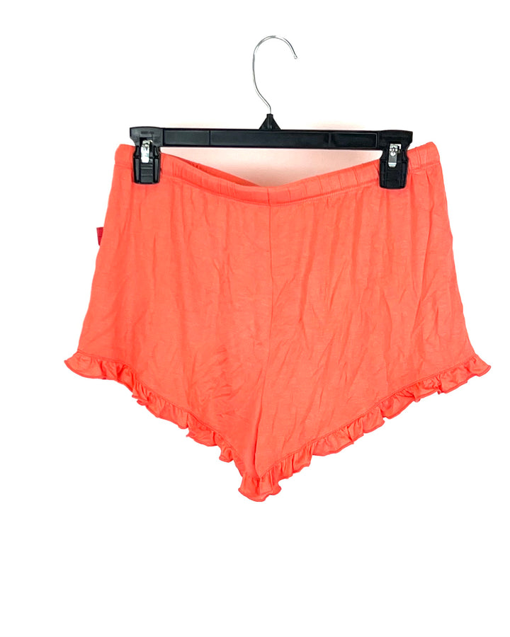 Coral Ruffle Lounge Shorts - Size 0/2