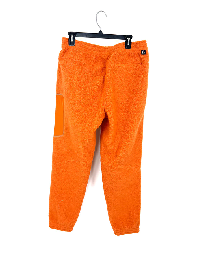 MENS Orange Fleece Sweatpants - Medium