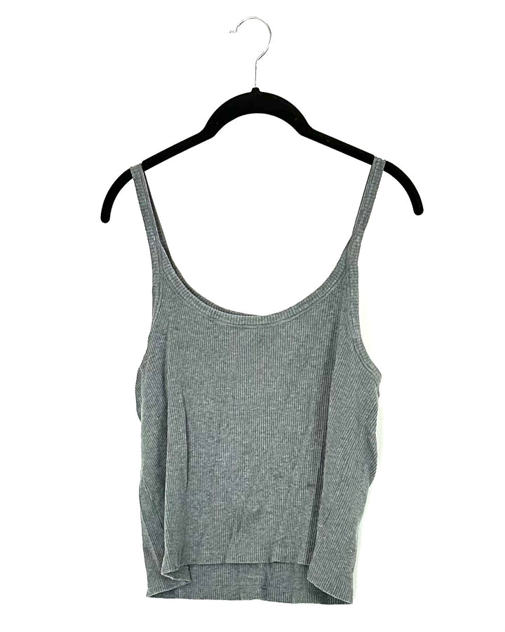 WSLY Grey Cropped Tank Top - Extra Large