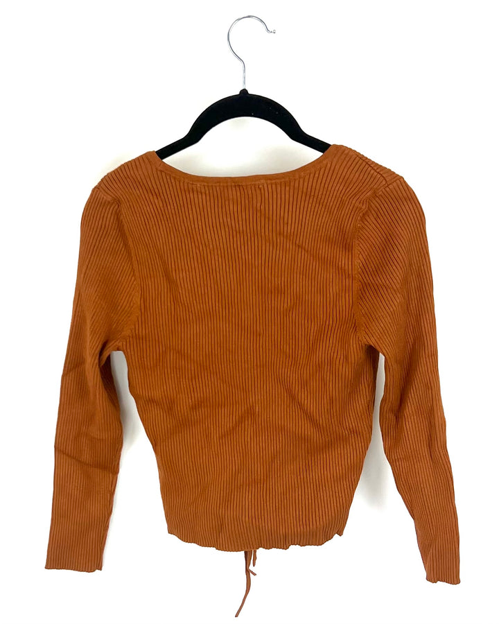 Burnt Orange Fitted Cardigan - Size 2/4 and 4/6