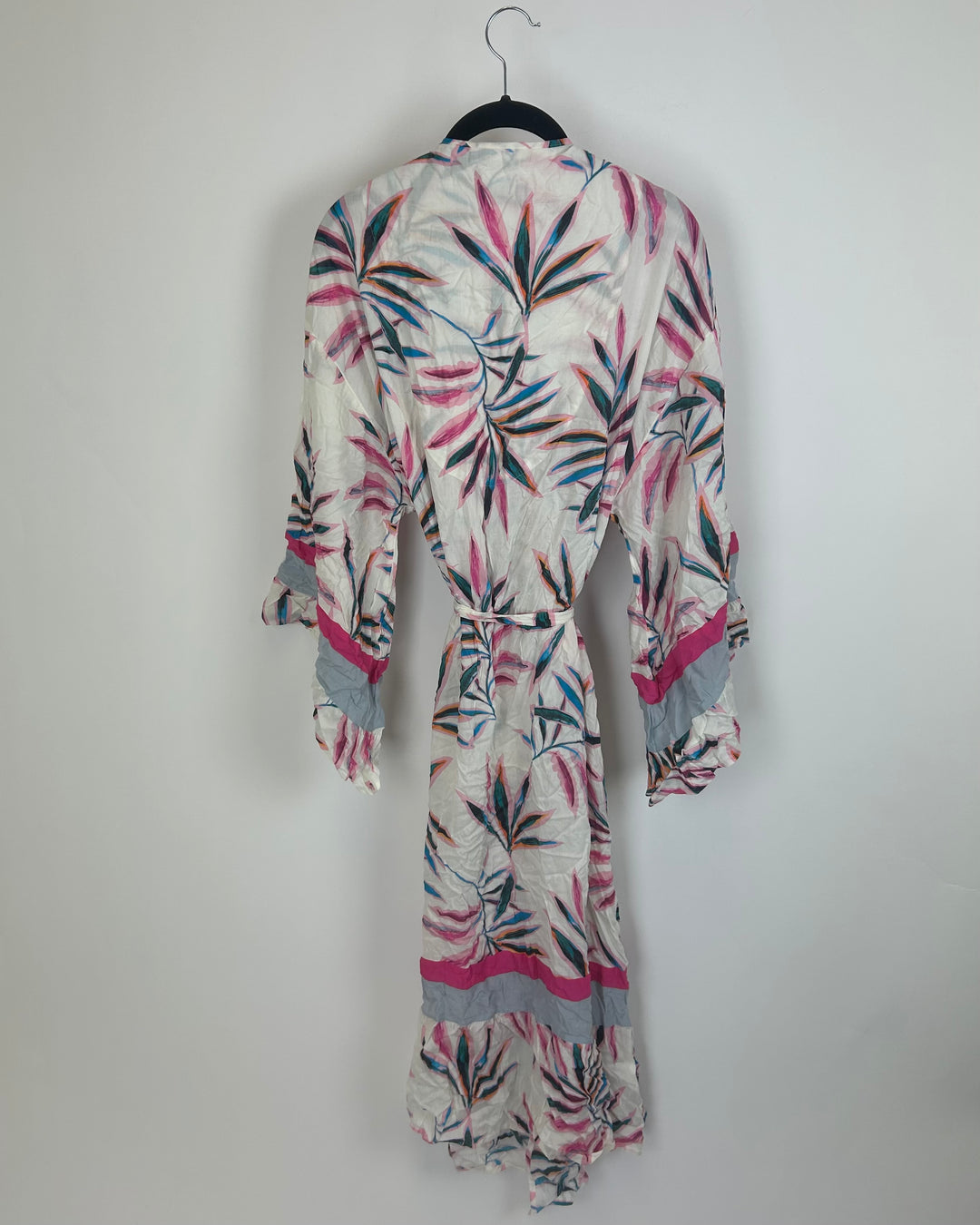 White Tropical Print Robe - Size 2/4