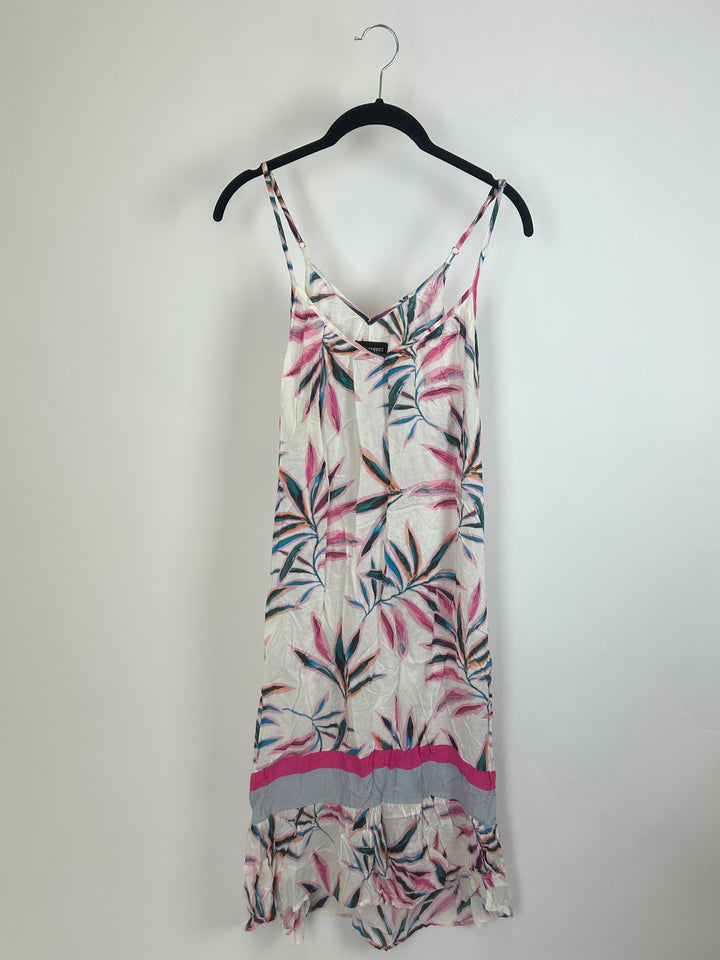 White Tropical Print Dress - Size 4/6