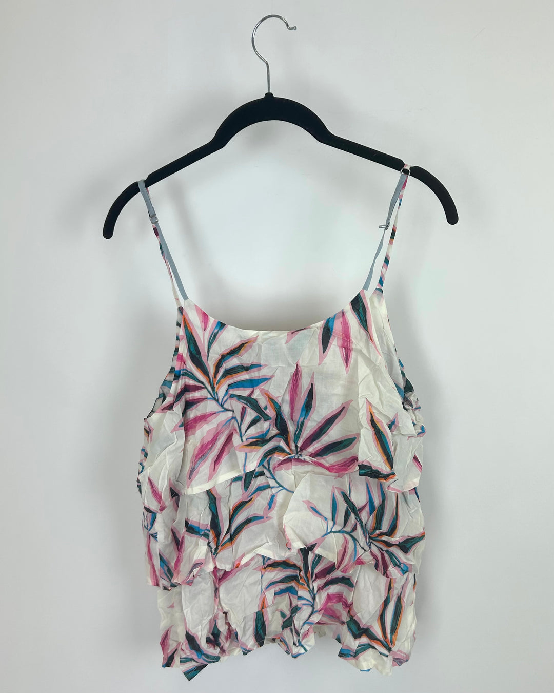 White Tropical Print Tank Top - Size 2/4