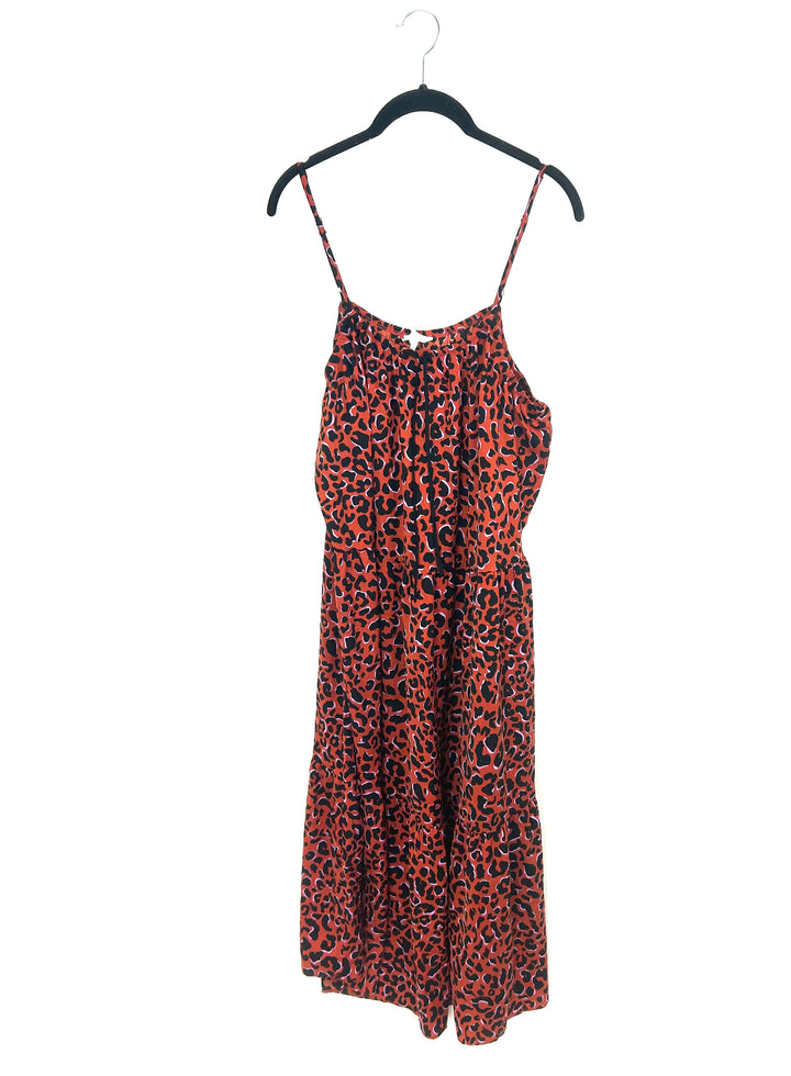 Burnt Orange Cheetah Lounge Dress - Size 8/10