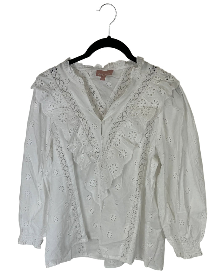 White Eyelet Top - Small