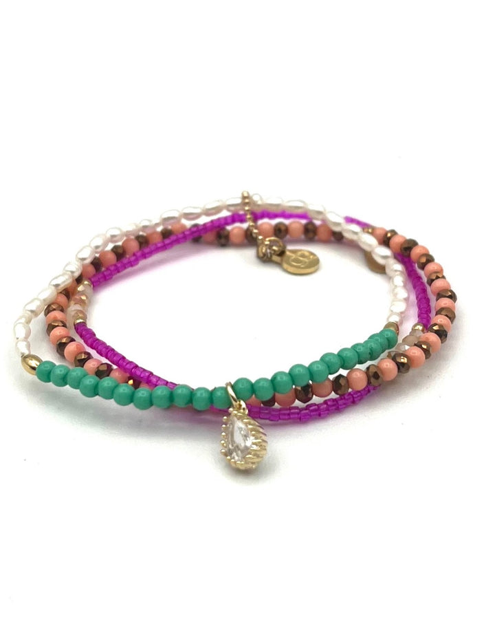 Pink and Blue Multicolor Bracelet Set