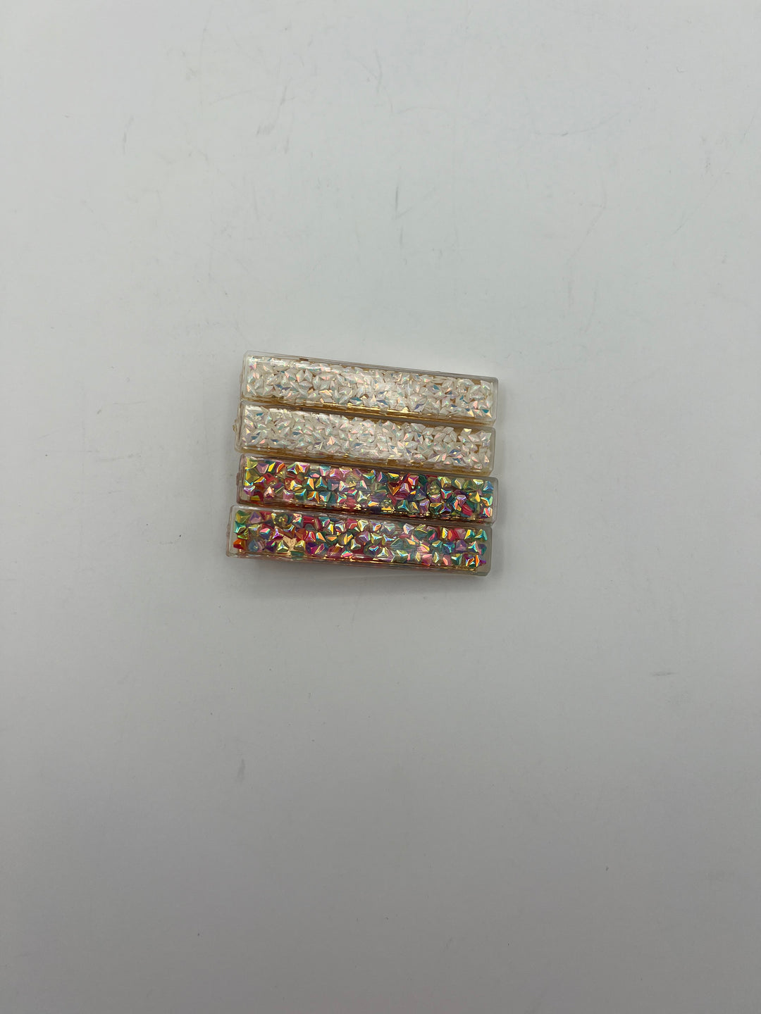 White And Multicolor Hair Clip Set