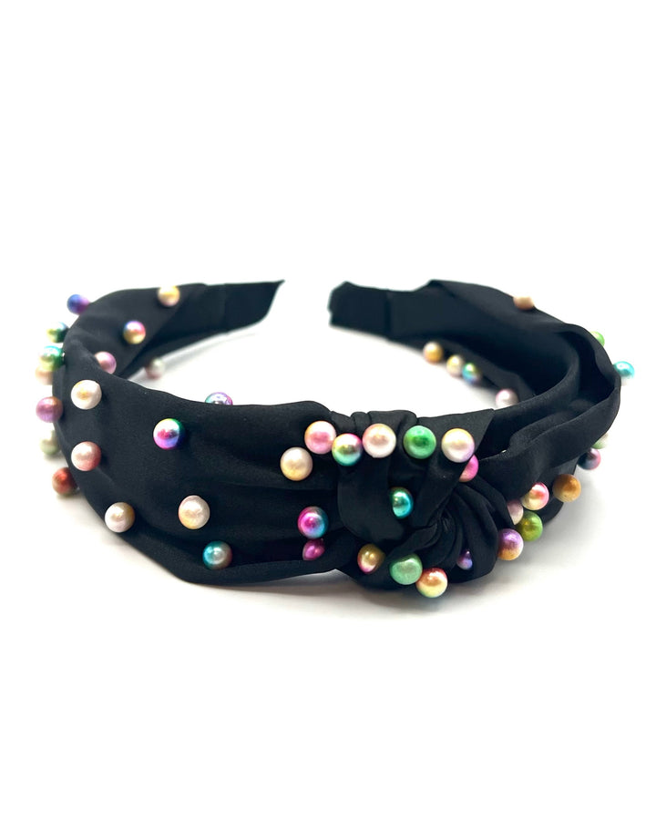 Black Multicolor Pearl Headband