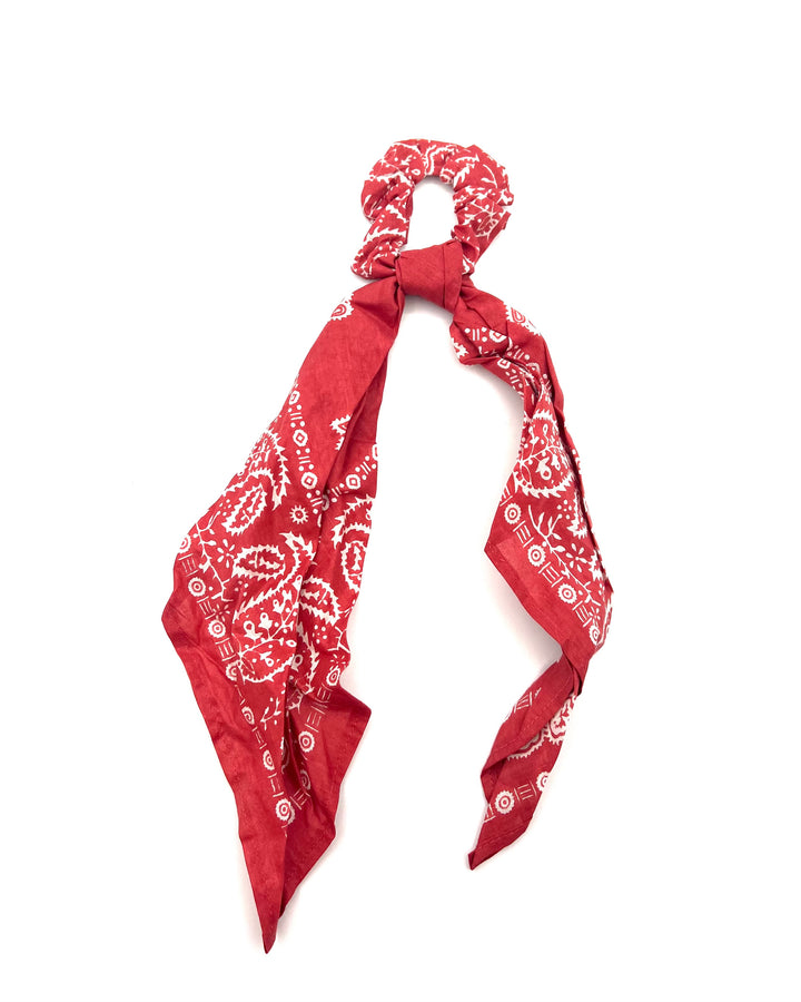 Red Bandana Print Scrunchie