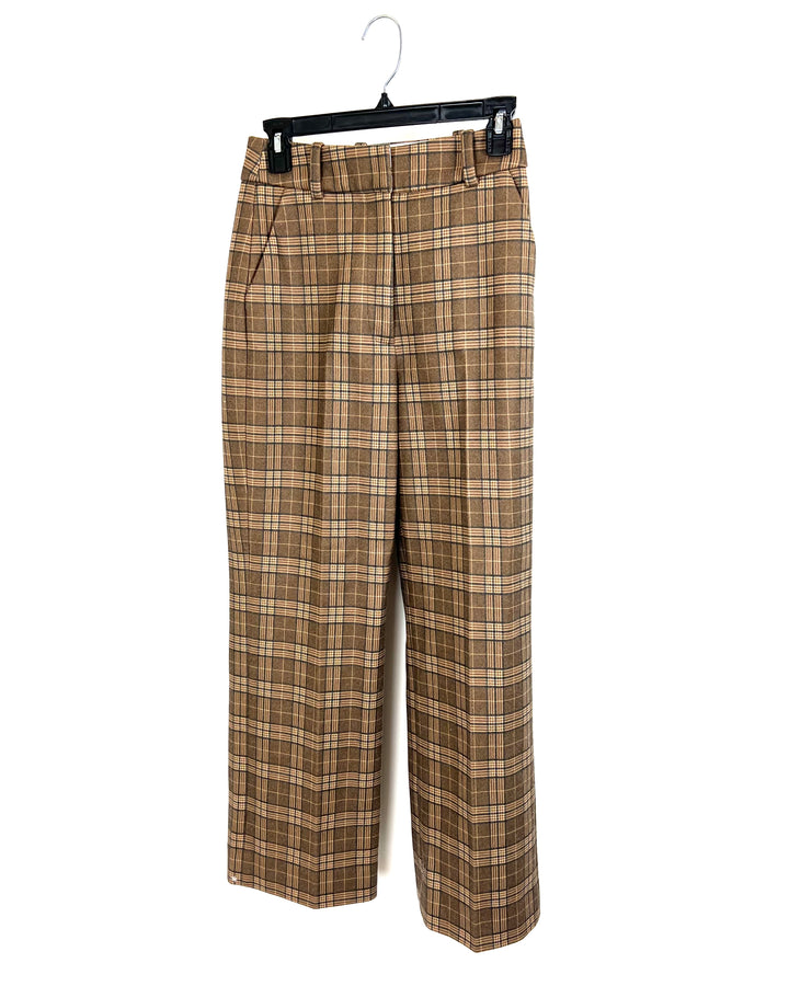 Favorite Daughter X Nuuly Brown Plaid Pants - Size 2