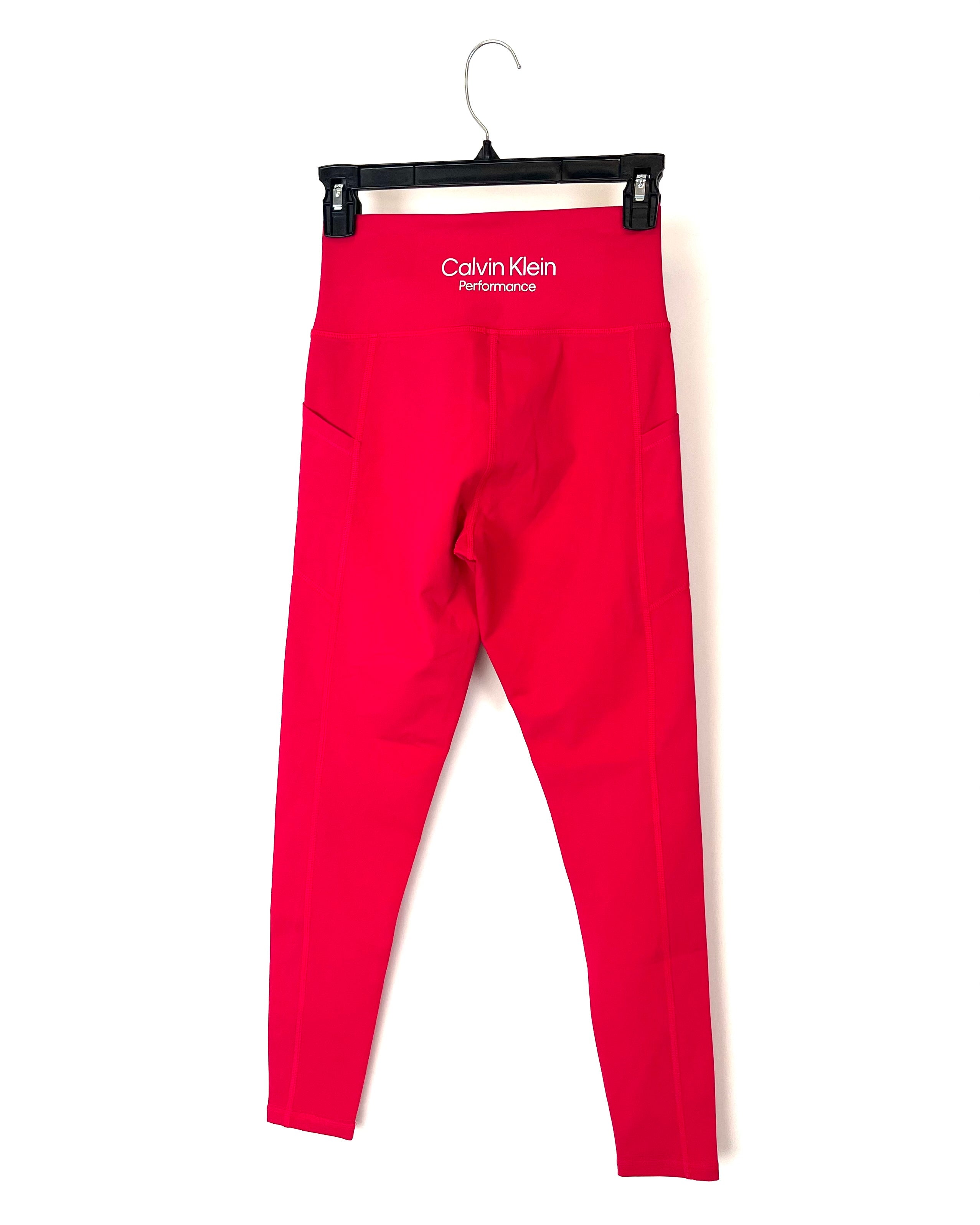 Hot Pink Activewear Leggings With Pockets Small