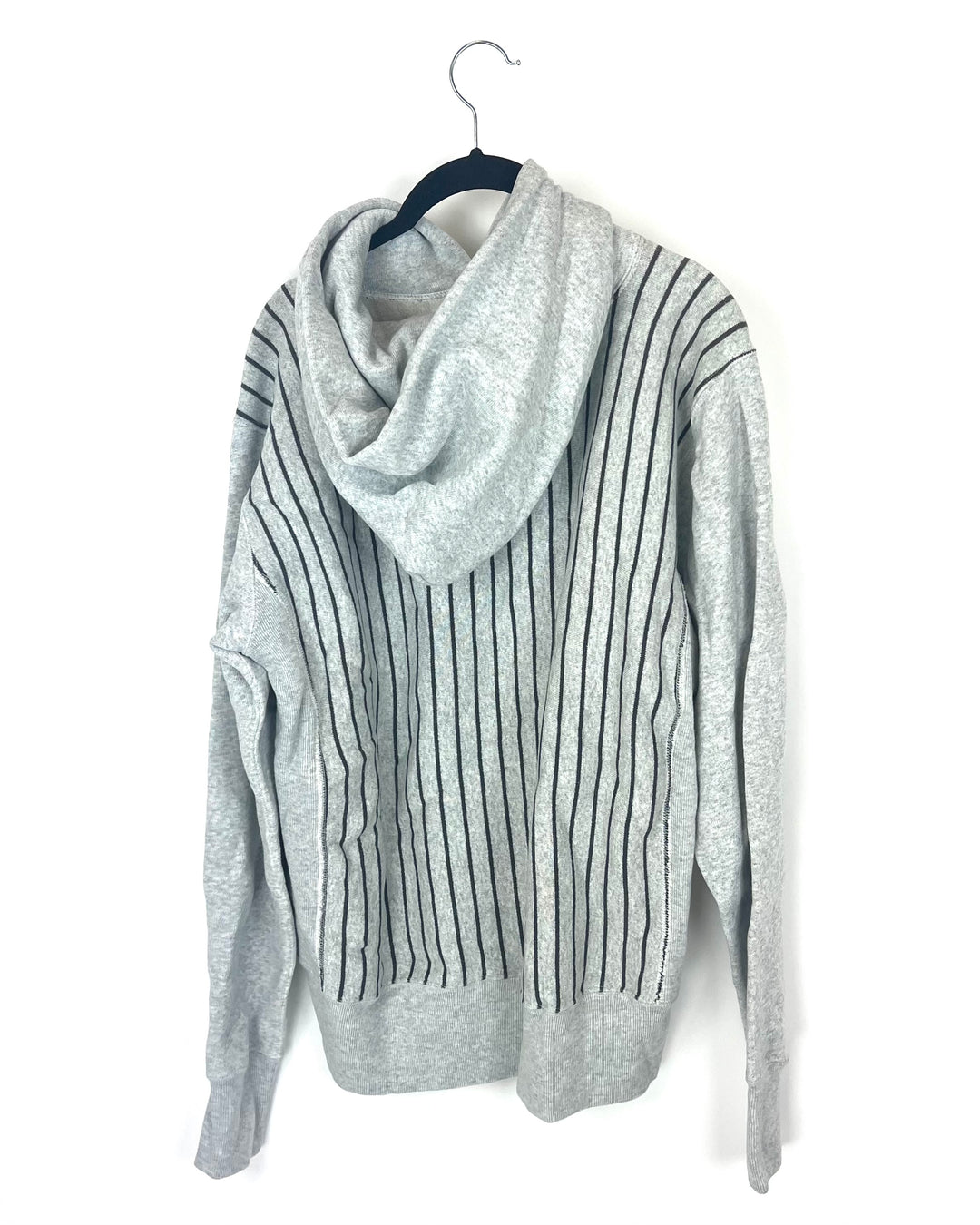 MENS Gray Striped Hoodie -  Large