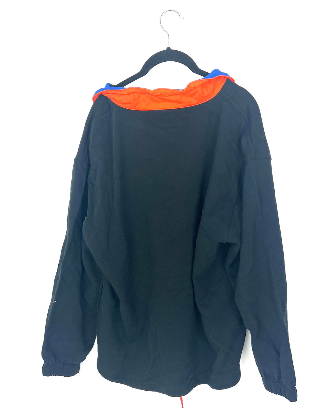 MENS Black with Orange and Blue Quarter Zip - Large