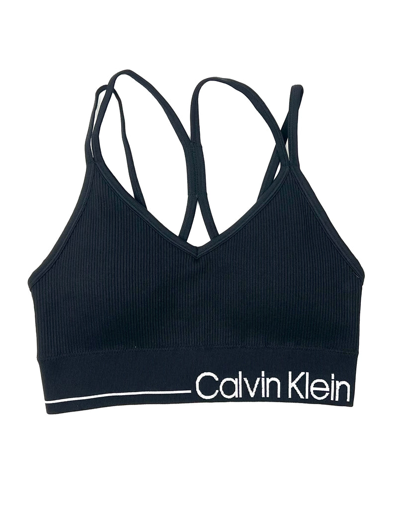 Calvin Klein Performance Strappy-back Medium-impact Sports Bra in White