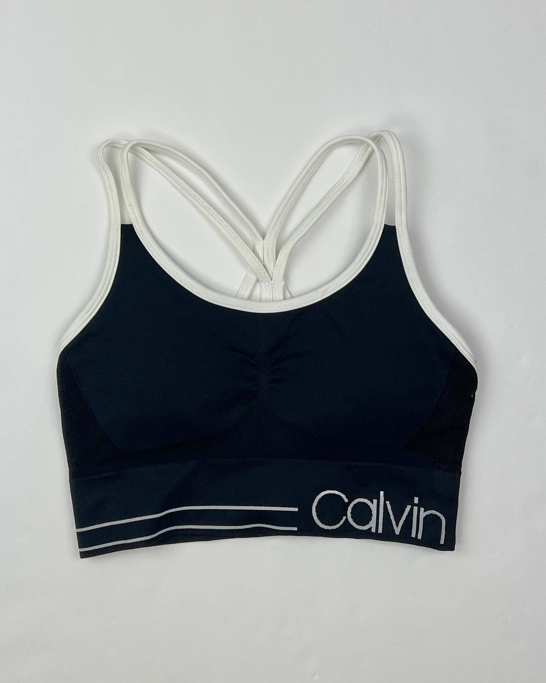 Black and White Trim Sports Bra Small