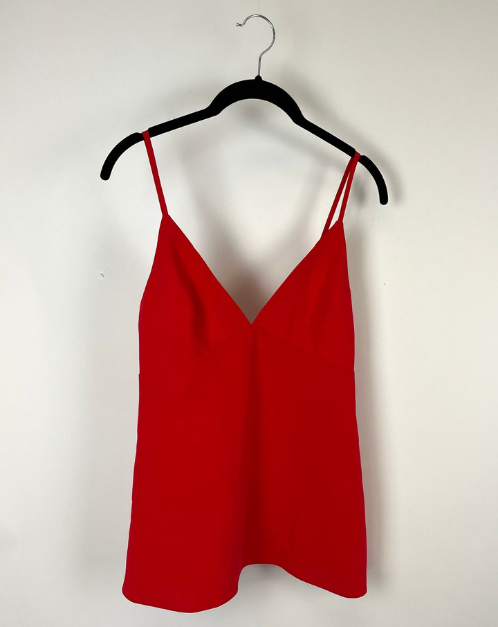 Red V-Neck Top - Small