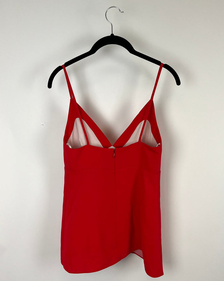 Red V-Neck Top - Small