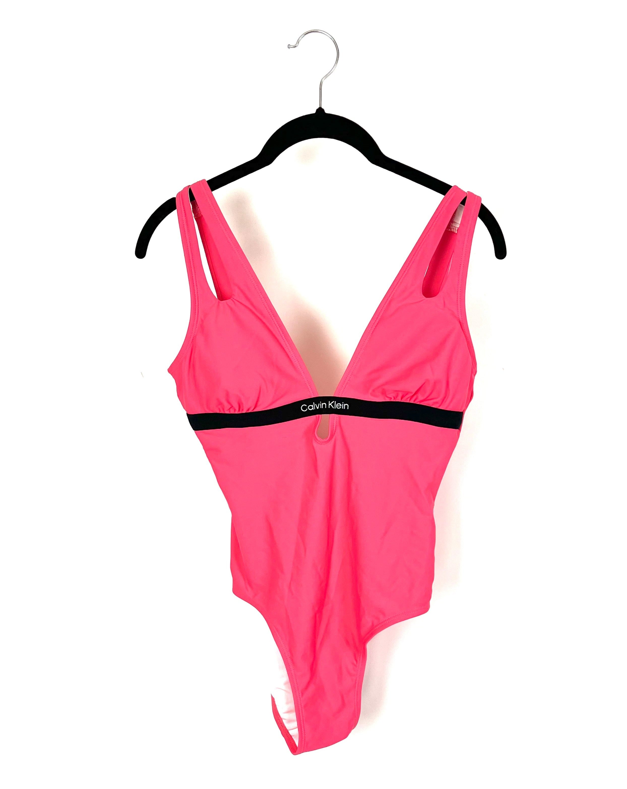 Pink and Black One Piece Swimsuit Small The Fashion Foundation