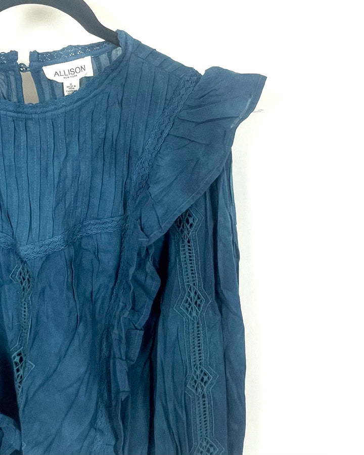 Allison New York Blue Blouse- Size Small