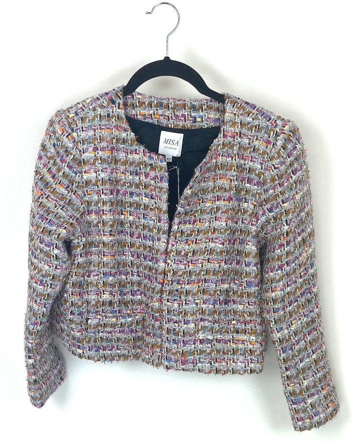 Misa Tweed Metallic Jacket- Size Extra Small