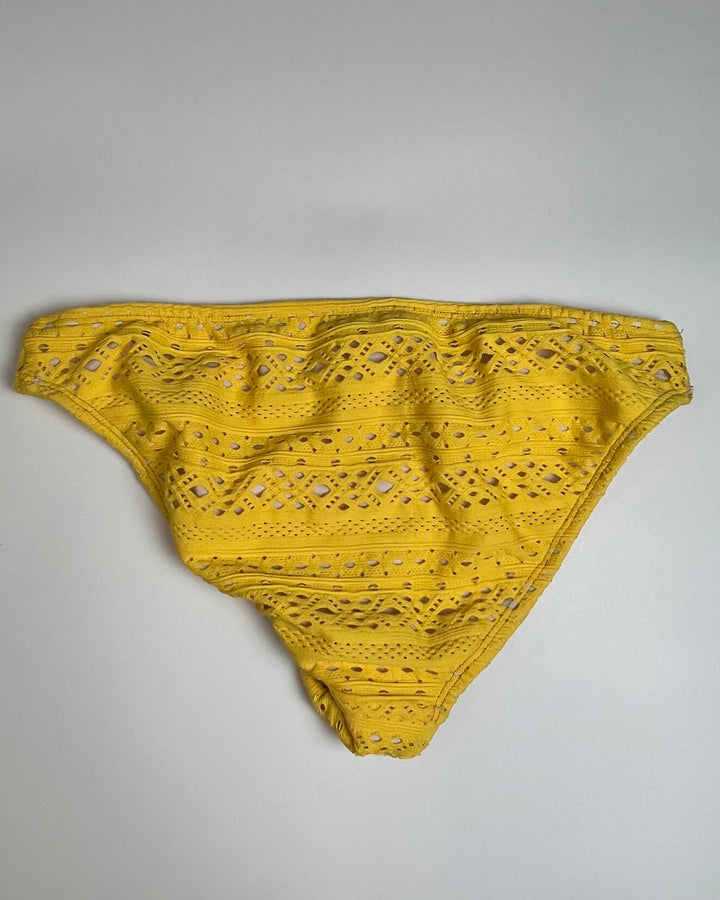 Yellow Eyelet Swim Bottom - Medium